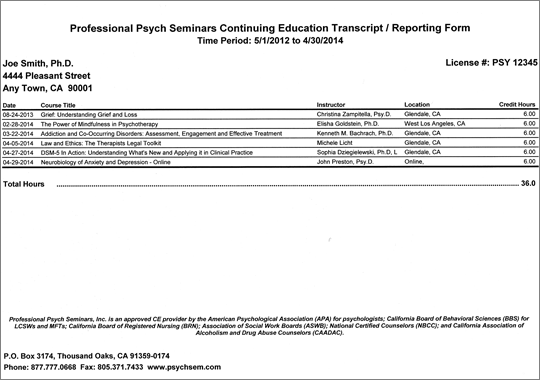 Transcript Report